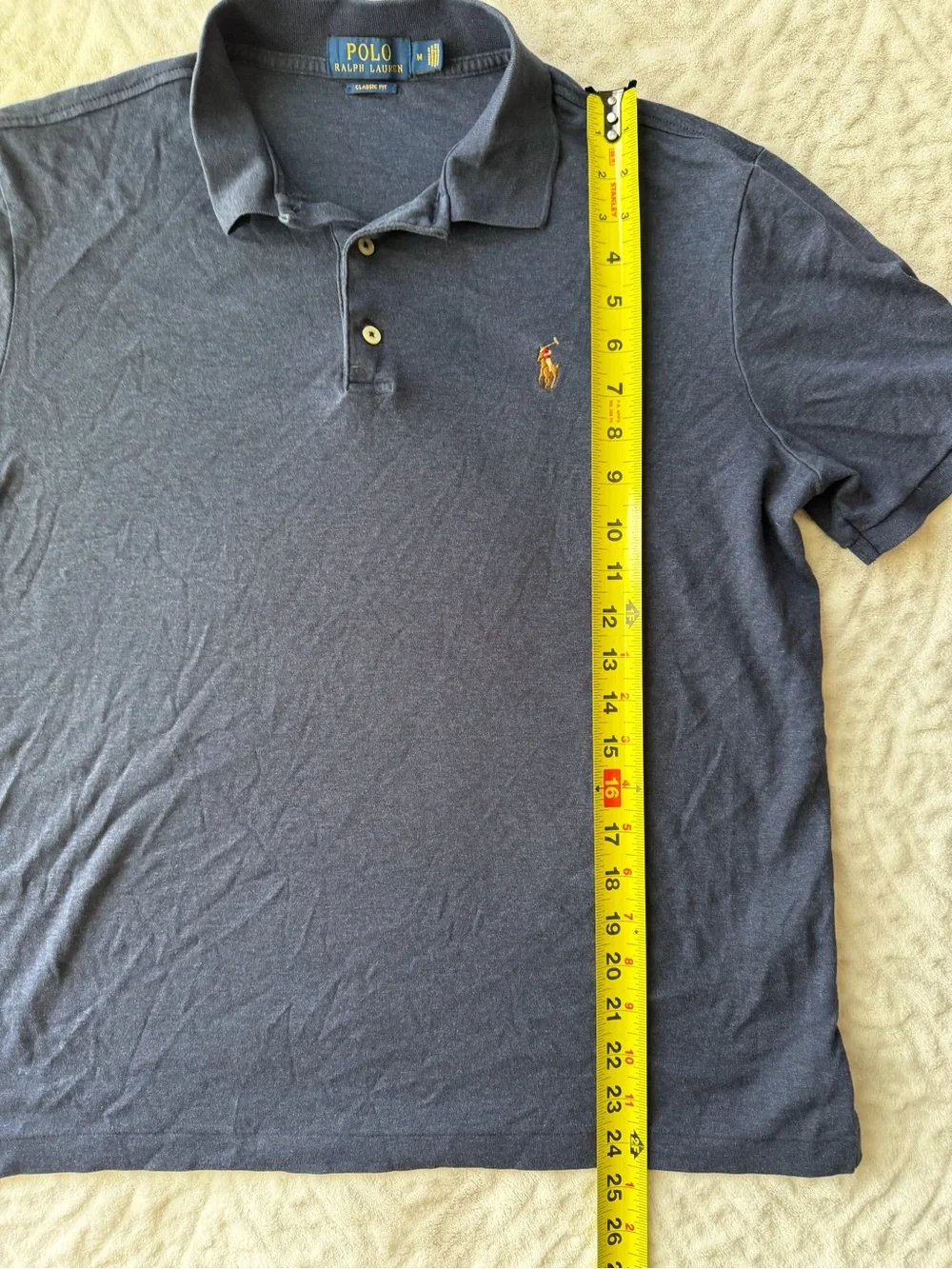 Polo Ralph Lauren Men’s Navy Blue Classic Fit Polo Shirt Size M 100% Cotton